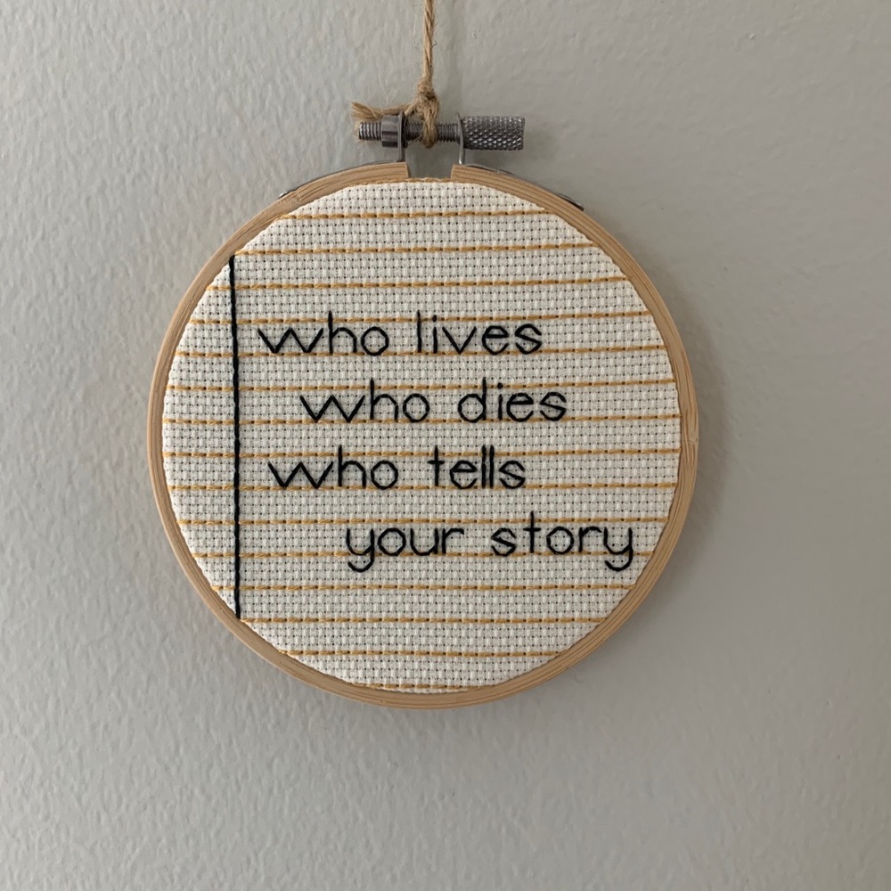 Hamilton embroidered hoop